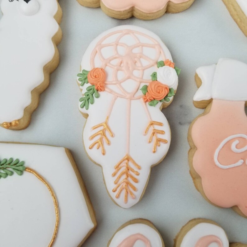 Boho Baby Shower Cookies 2 Dozen Floral Llama Shabby Chic Etsy