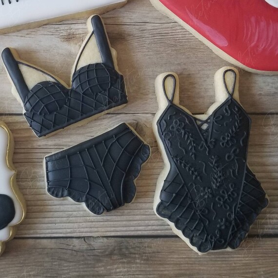 Sexy Lingerie Cookies | Bachelorette Bridal Shower Wedding Valentine's Day | Lacey Bodysuit Corset Bustier Catsuit Naughty Swimsuit Bikini
