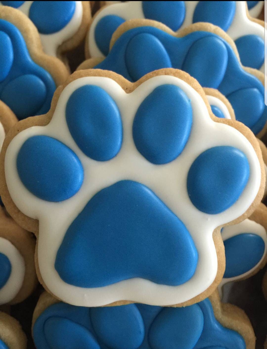 Paw Print Cookies Dog Cookies Puppy Theme Dog Party Etsy