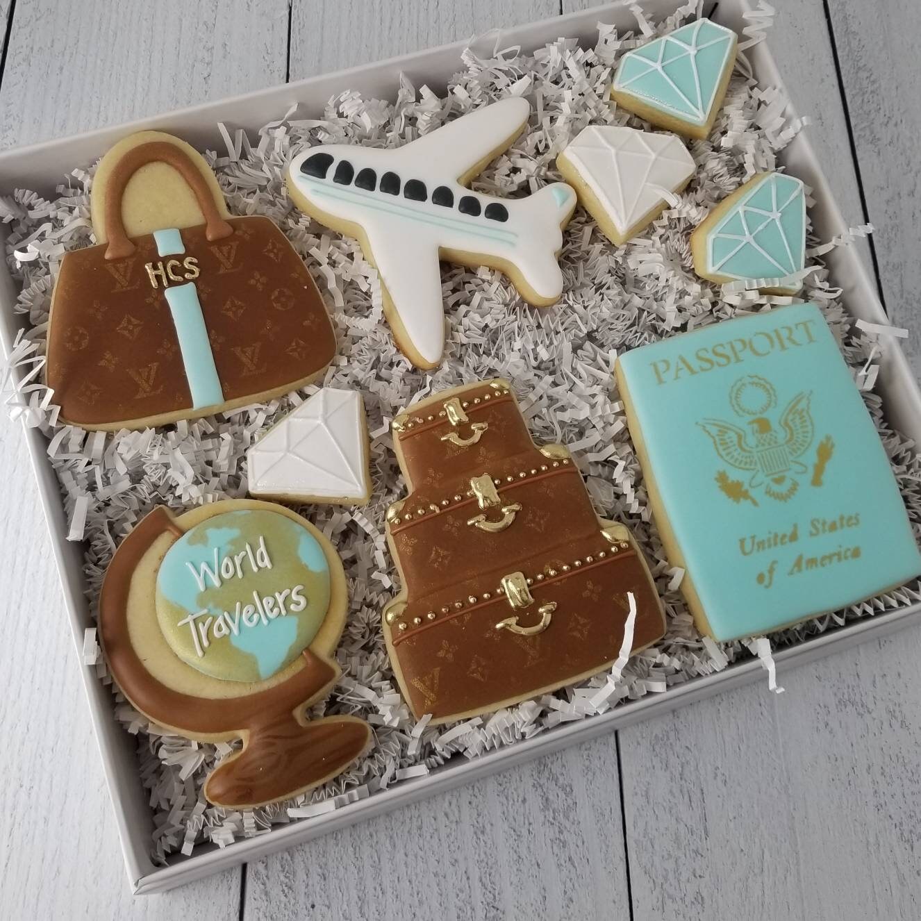 Designer Luggage Cookies Suitcase Cookies Travel Theme Wedding