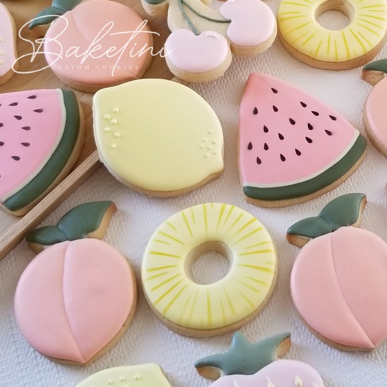 Summer Fruits Cookies Watermelon Cherry Strawberry Orange Etsy