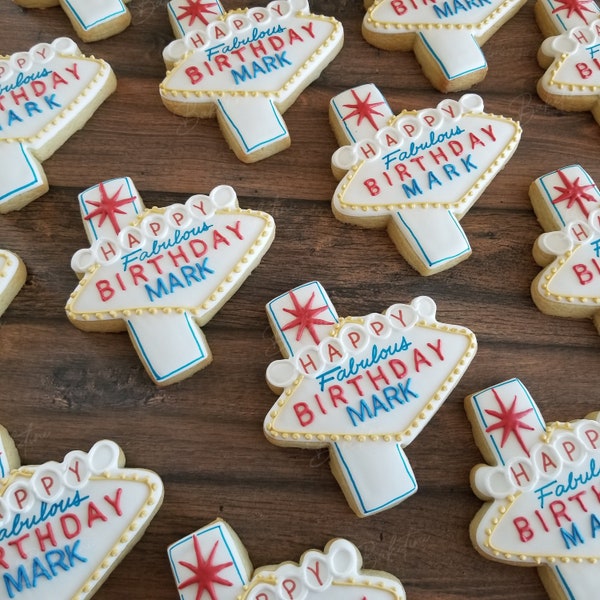 Vegas Birthday Cookies Etsy