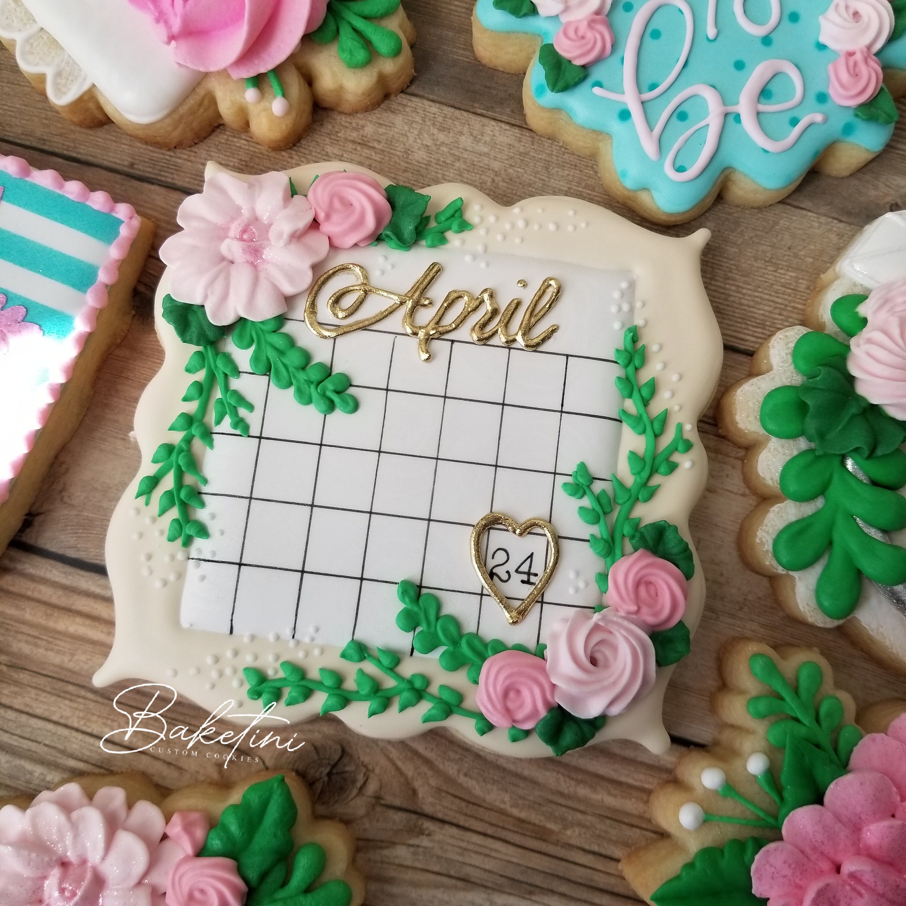 Save the Date Cookies Floral Wedding Cookies Bridal Shower