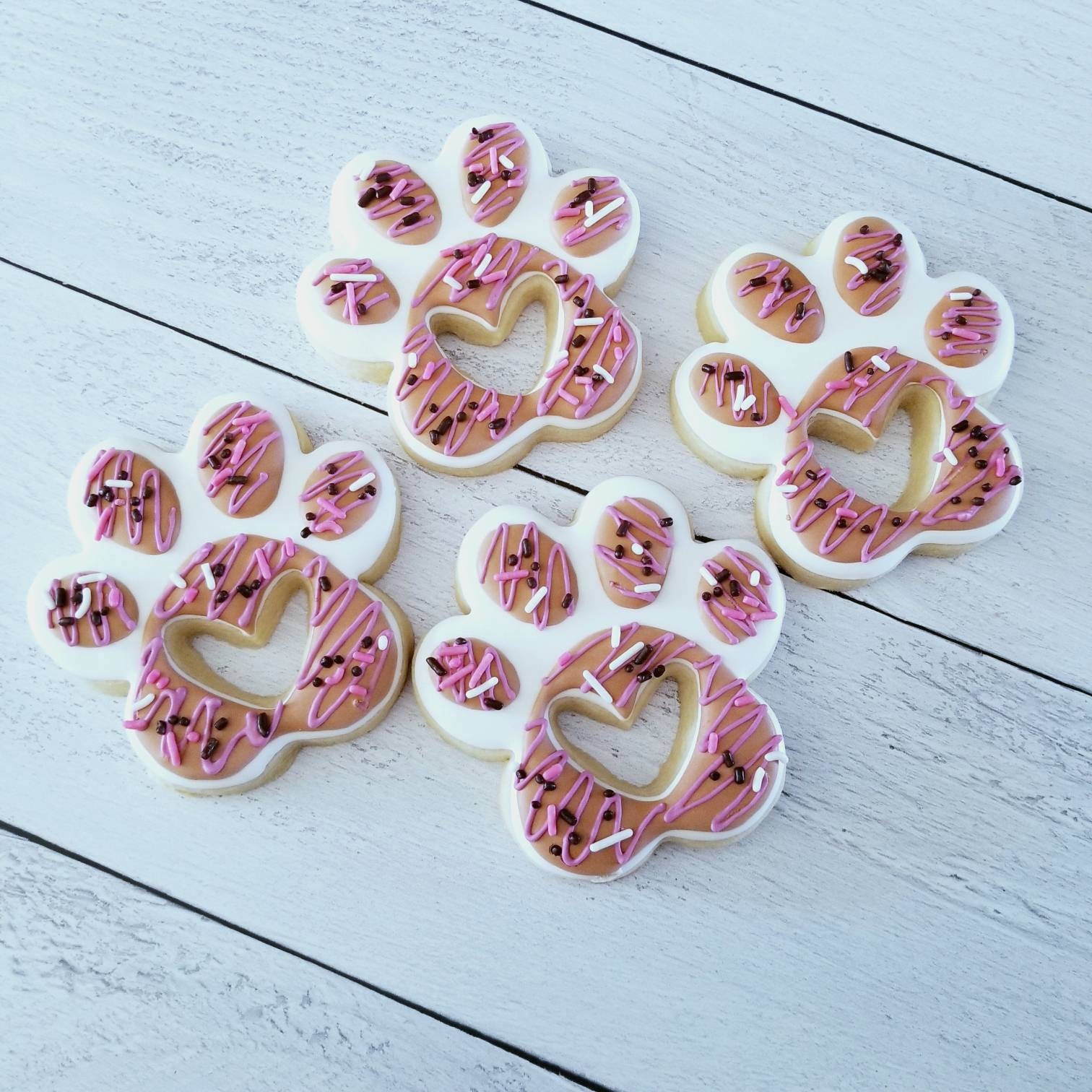 Paw Print Cookies Dog Cookies Puppy Theme Dog Party Etsy