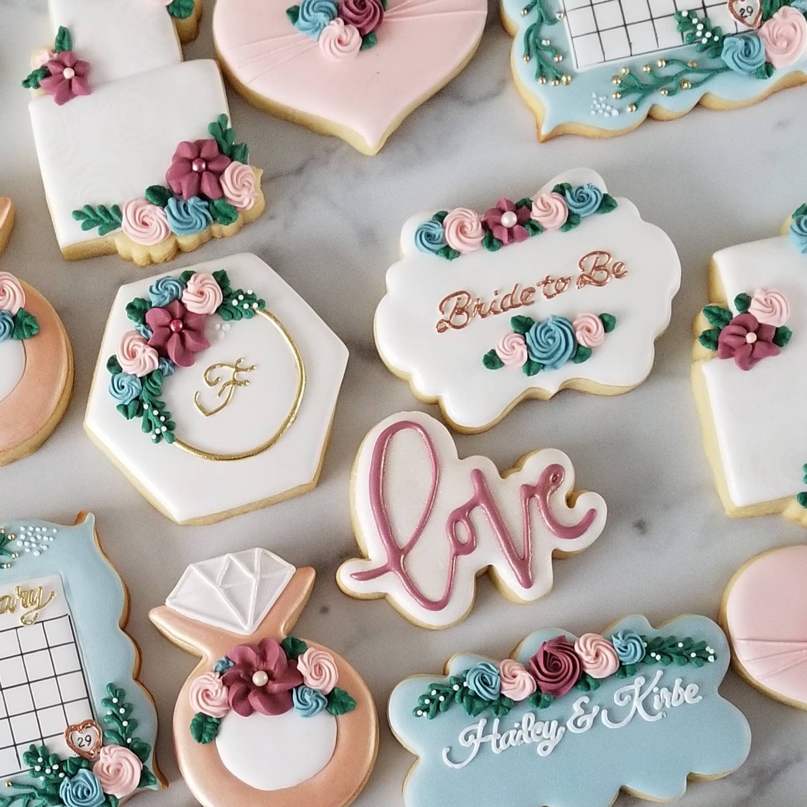 Bridal Shower Cookies Bride to Be Fancy Pink Floral Etsy