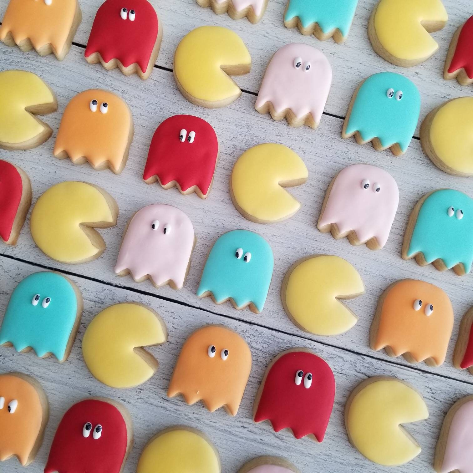 80s Video Game Mini Cookies 3 Dozen Pac Man Inspired Cookies | Etsy
