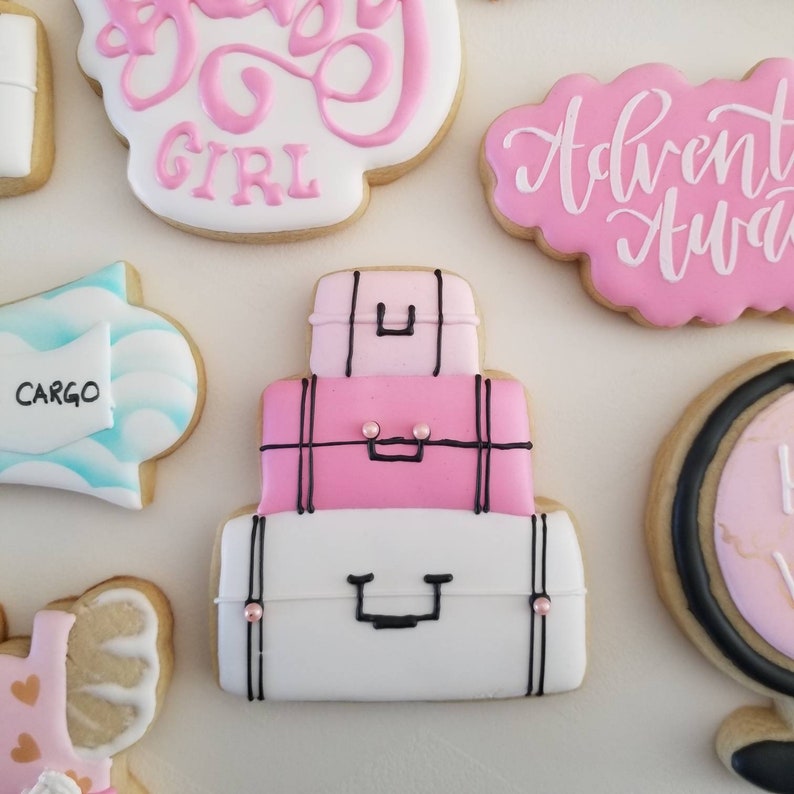 Luggage Cookies Suitcase Cookies Travel Cookies Travel Etsy