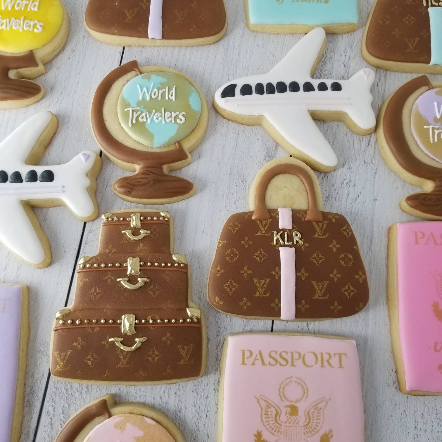 Designer Luggage Cookies Suitcase Cookies Travel Theme Wedding