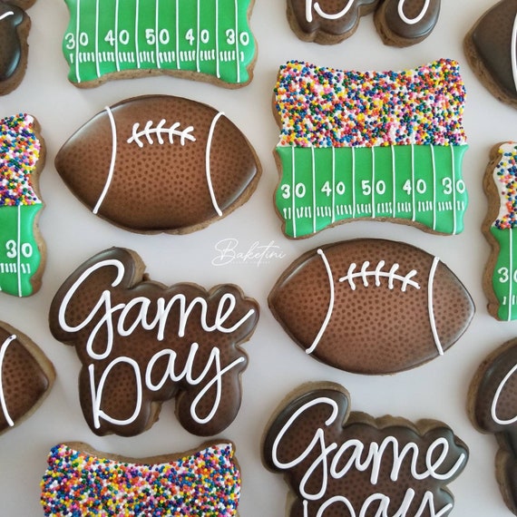 Game Day Party Cookies 1 Dozen | Football Team Coach | Superbowl Party Cookies | Tailgate Party Desserts | Referee Cheerleaders Field Sports