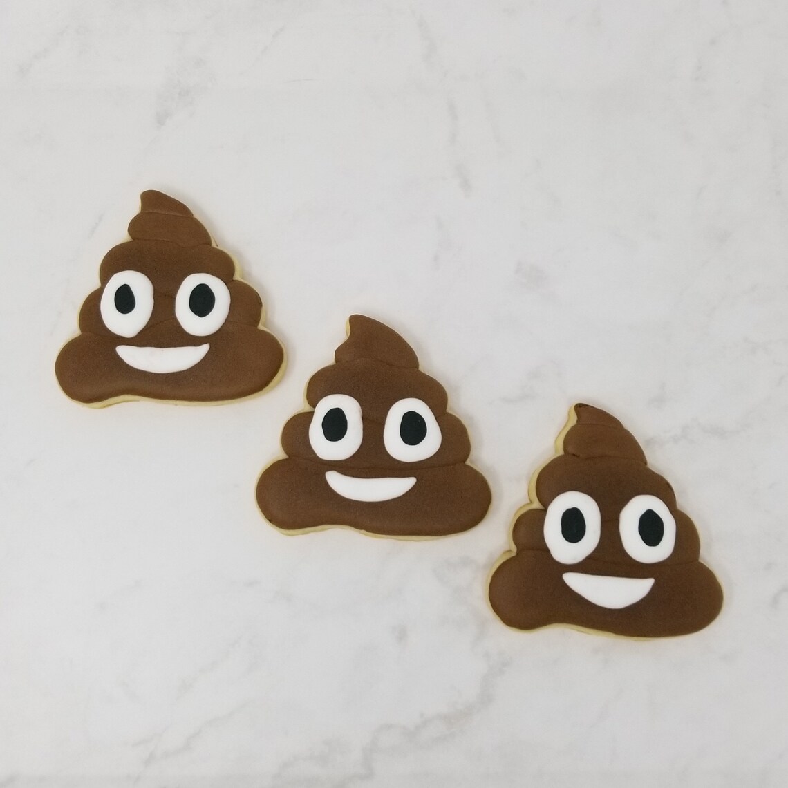 Poop Emoji Cookies Emoticon Cookies Emoji Party Birthday Etsy