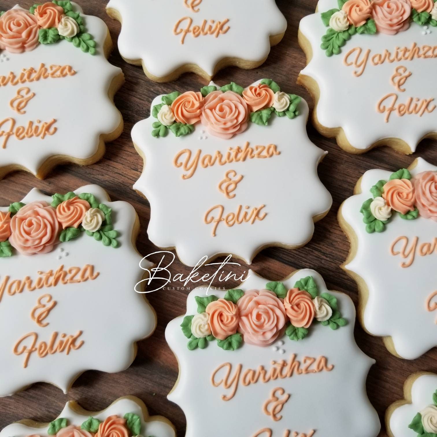 Floral Wedding Cookies | Personalized Custom Cookies | Boho | Greenery
