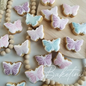 Butterfly Mini Cookies 3 Dozen | Garden Party | Baby Shower | Bridal Shower Wedding | Easter Spring Tea Party | 16th 30th 50th 60th Birthday