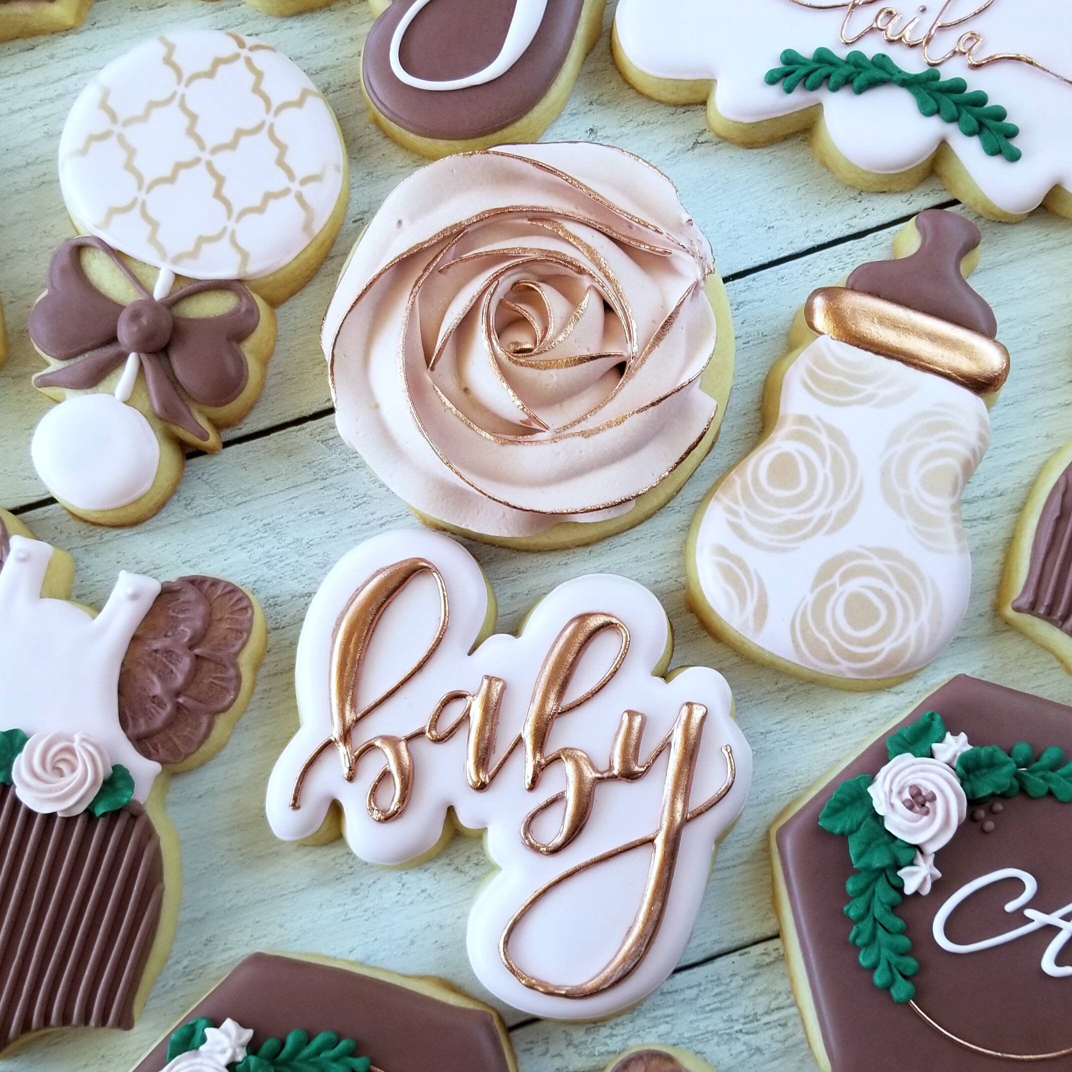 Burgundy Baby Shower Cookies 2 Dozen Floral Garden Flower Etsy