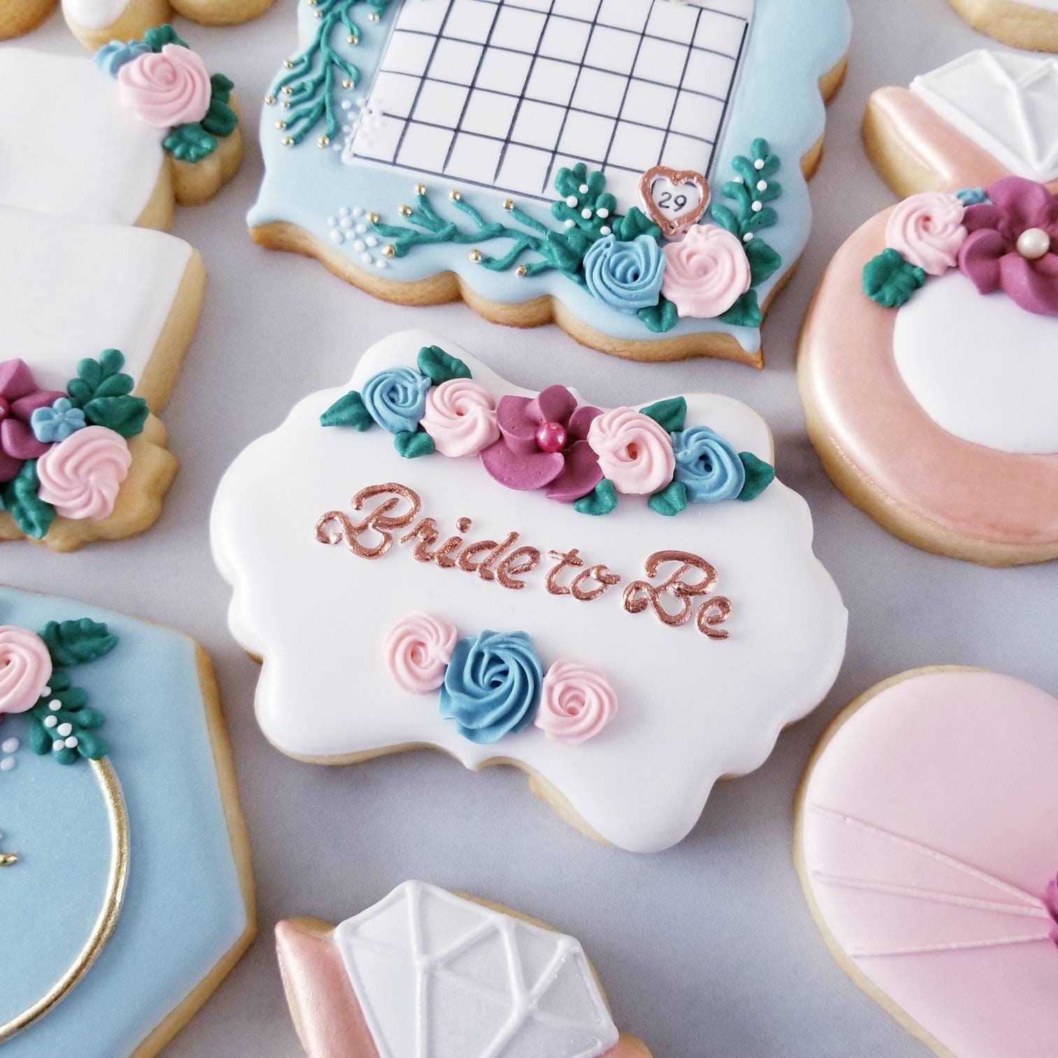 Bridal Shower Cookies Bride to Be Fancy Pink Floral Etsy