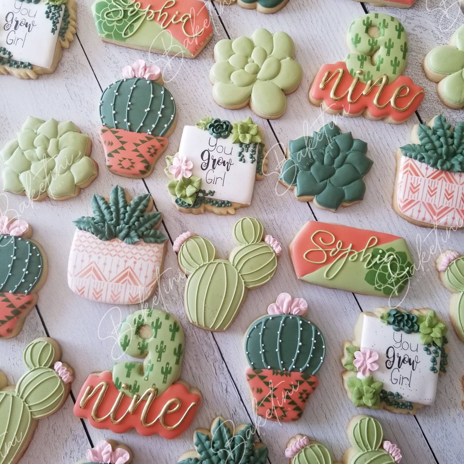 You Grow Girl Cookies 2 Dozen Succulent Cactus Southwestern Etsy Singapore