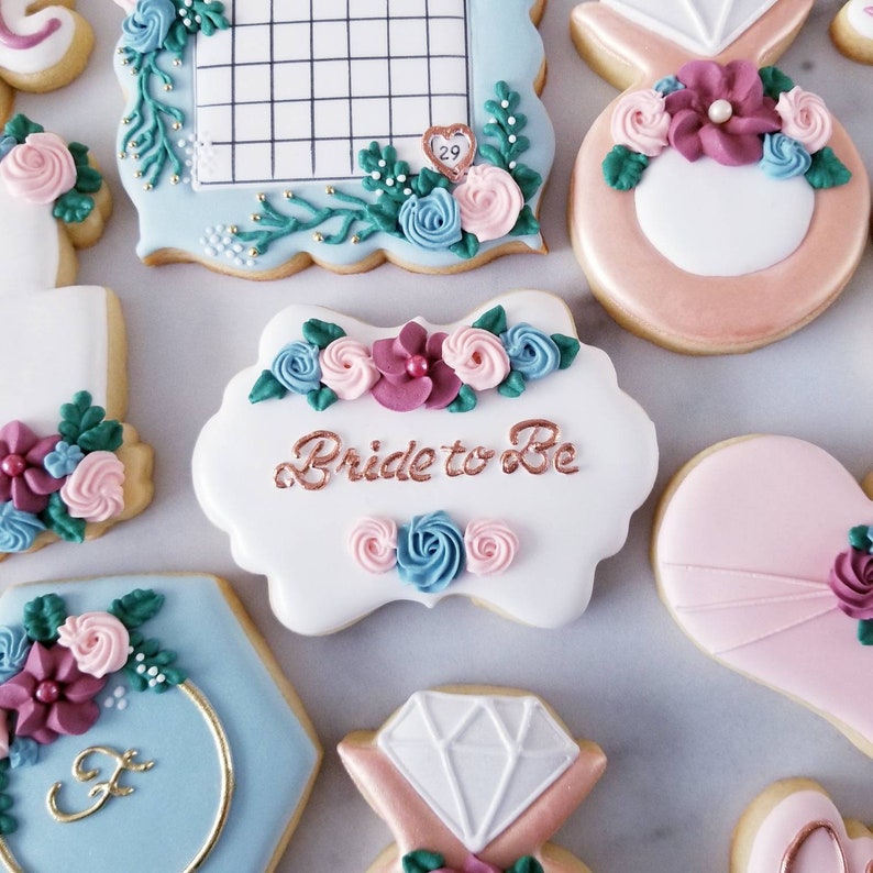 Bridal Shower Cookies Bride to Be Fancy Pink Floral - Etsy
