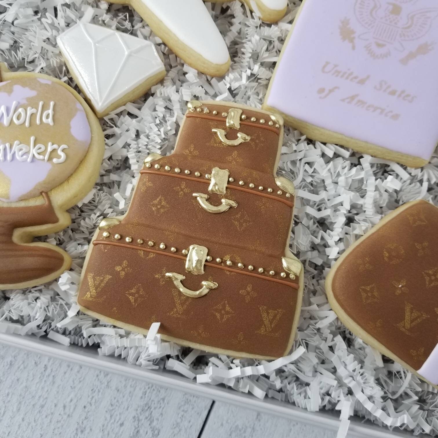 Designer Luggage Cookies Suitcase Cookies Travel Theme Wedding
