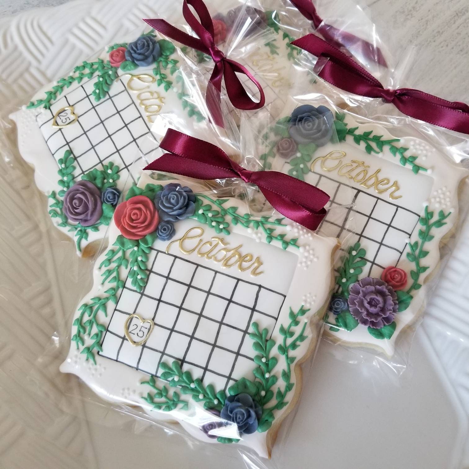 Save the Date Cookies Floral Wedding Cookies Bridal Shower