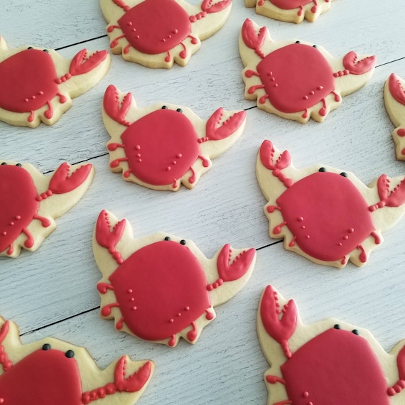 Crab Cookies | Red Crab Crabby Crabs Lobster | Sea Creatures | Under the Sea | Ocean Vibes | Nautical Theme | Perfect Catch | Crab Boil