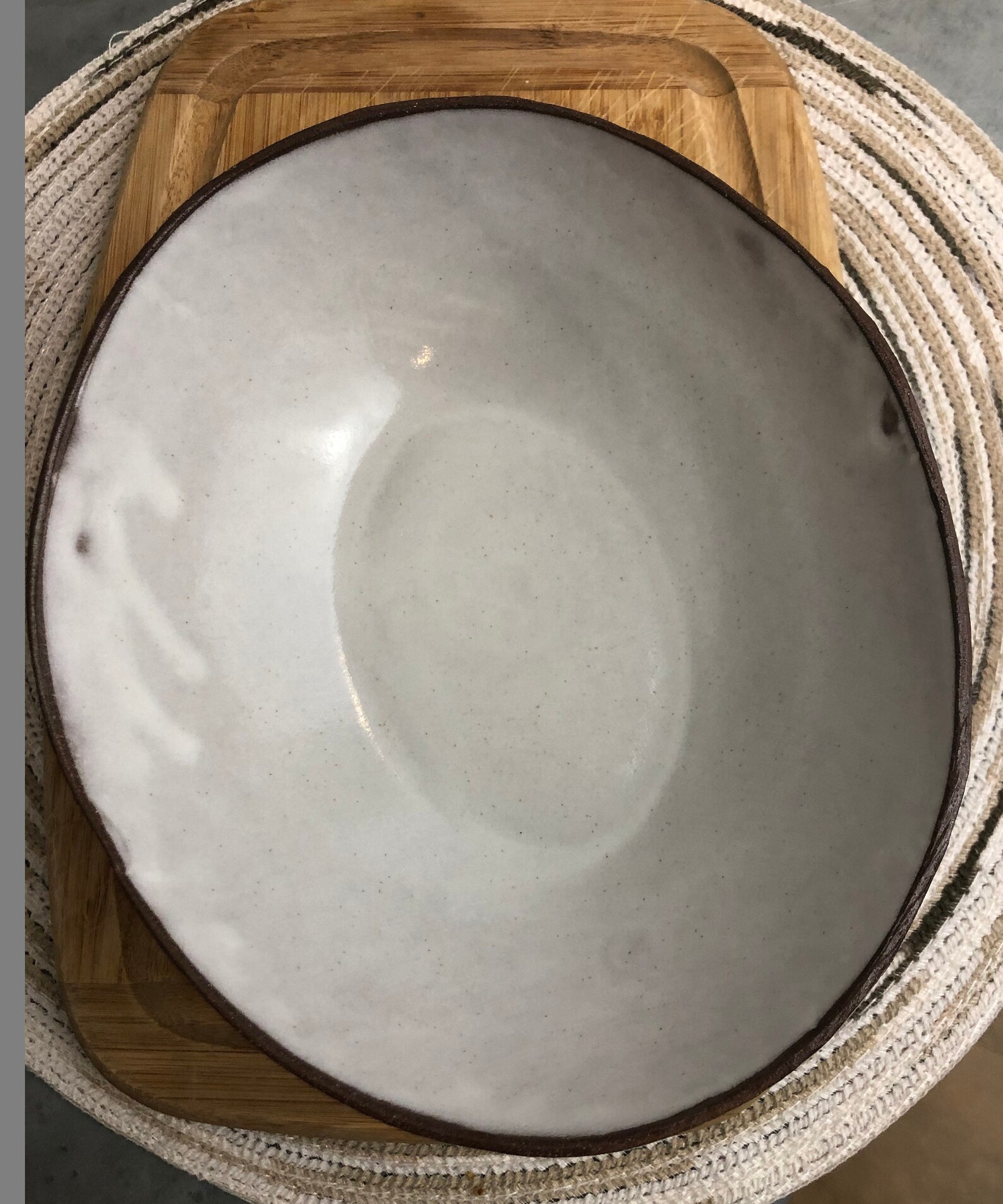 Farmhouse Serving Bowl / White Oval Pottery Bowl / Fruit Bowl Etsy