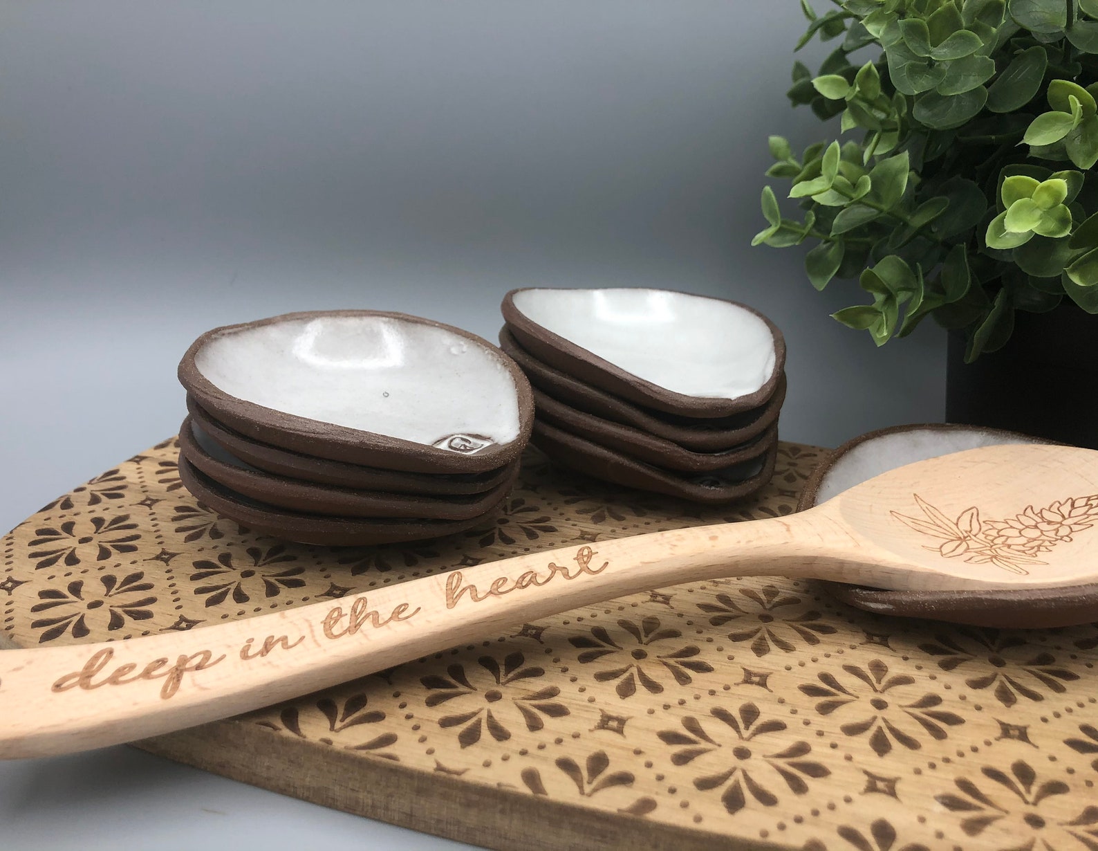 Ceramic Spoon Rest / Tea Bag Holder / Spoon Rest Holder / Etsy