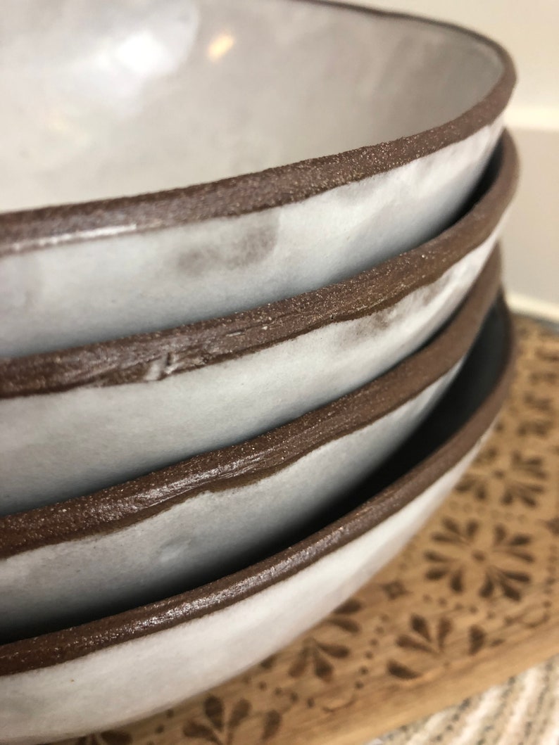 Farmhouse Serving Bowl / White Oval Pottery Bowl / Fruit Bowl Etsy