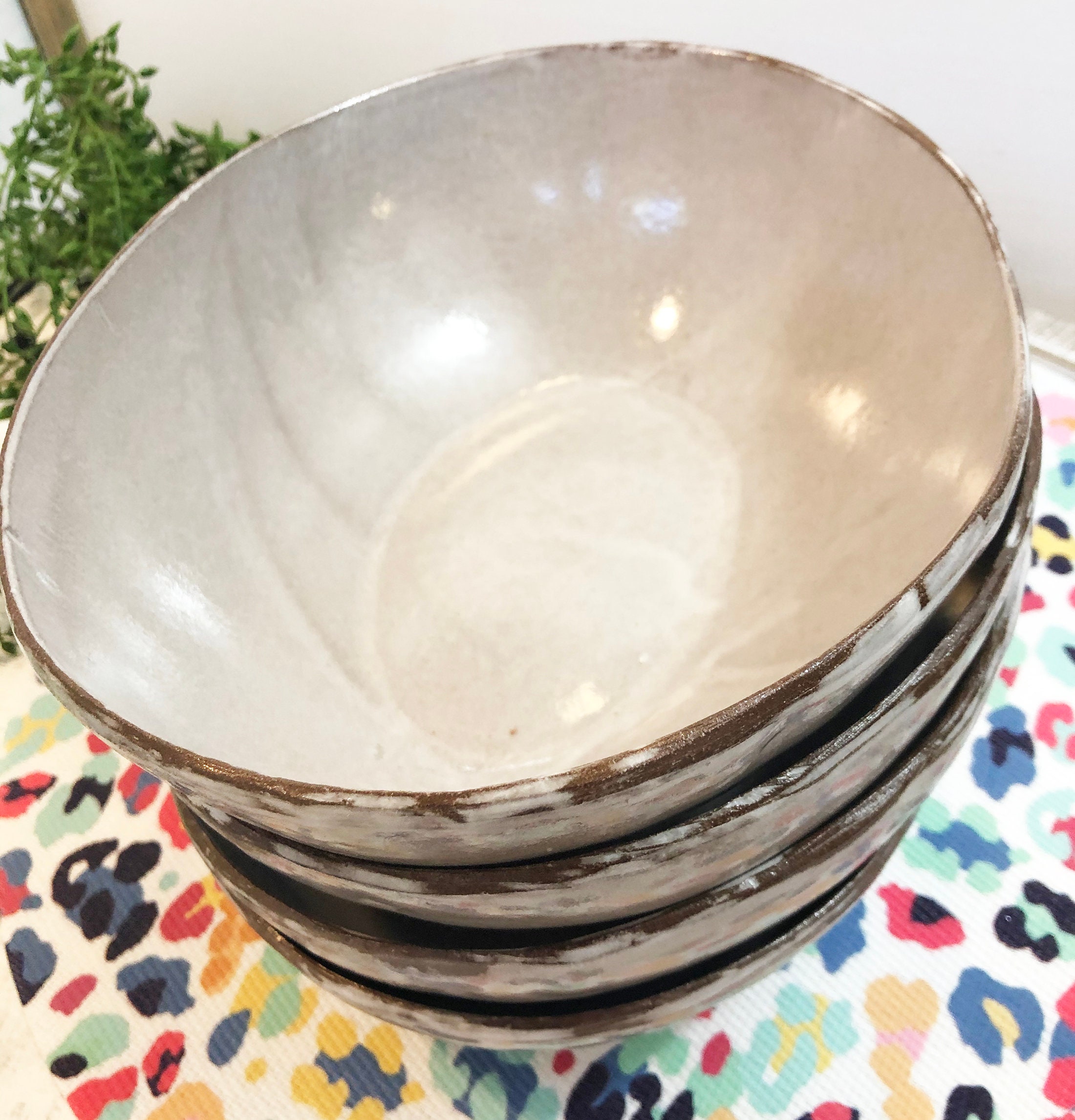 Farmhouse Serving Bowl / White Oval Pottery Bowl / Fruit Bowl Etsy