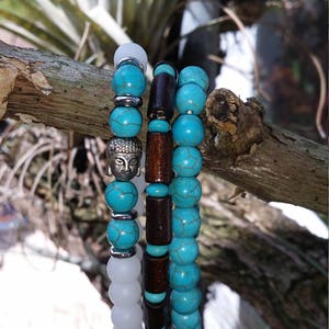 TammyJoTreasures handmade set of 3 Buddha inspired semi precious bracelets.
