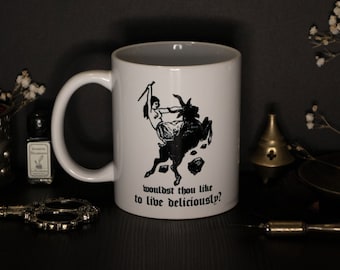 Tazza da strega con illustrazione di stregoneria medievale - tazza da strega - black phillip - the vvitch - Vorresti vivere deliziosamente?