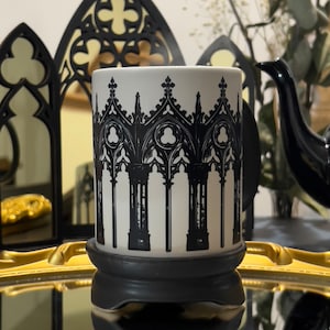 Gothic Cathedral Mug Gothic Window Color changing magic mug witchy cup magical mug goth arch zdjęcie 2