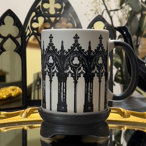 Gothic Cathedral Mug Gothic Window Color changing magic mug witchy cup magical mug goth arch zdjęcie 5