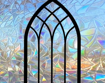 Cathedral Window Suncatcher - Vetrofania - Prisma arcobaleno - Arte del vetro prisma - Creatore di arcobaleno - Gotico - Magia - Stregoneria