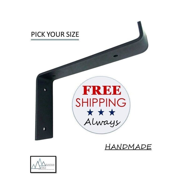 Iron Bracket Metal Shelf Bracket Pick Your Size Lip Shelf Bracket Handmade Shelf Brackets Black Shelf bracket Floating Shelf Bracket