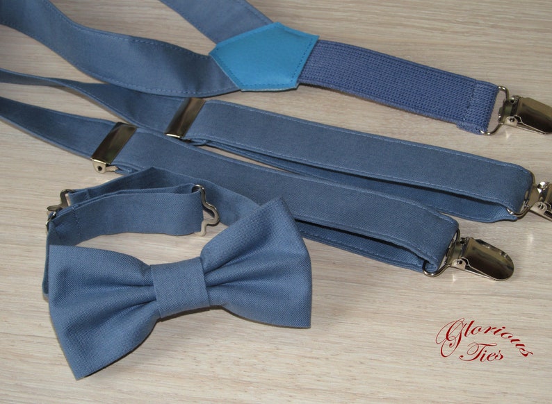 Toddler bow tie Dusty blue braces and bow tie for babytoddler Men/'s wedding suspenders Dusky blue bow tie /& suspenders for men and boys