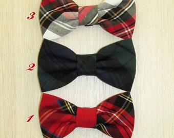 Tartan plaid bow ties for dogs. Scottish tartan dog's bow tie in small, medium or large size. Dog collar bowties. Christmas bowtie for pet.
