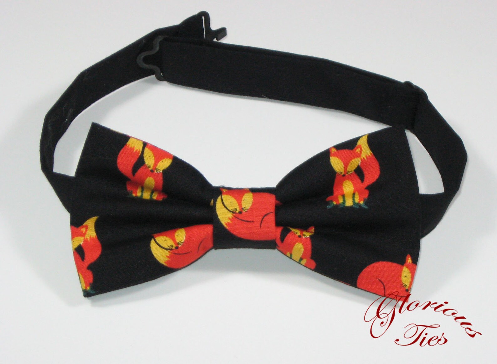 Matching Fox Bow Tie for Men Boys and Pets. Black Bow Tie Etsy