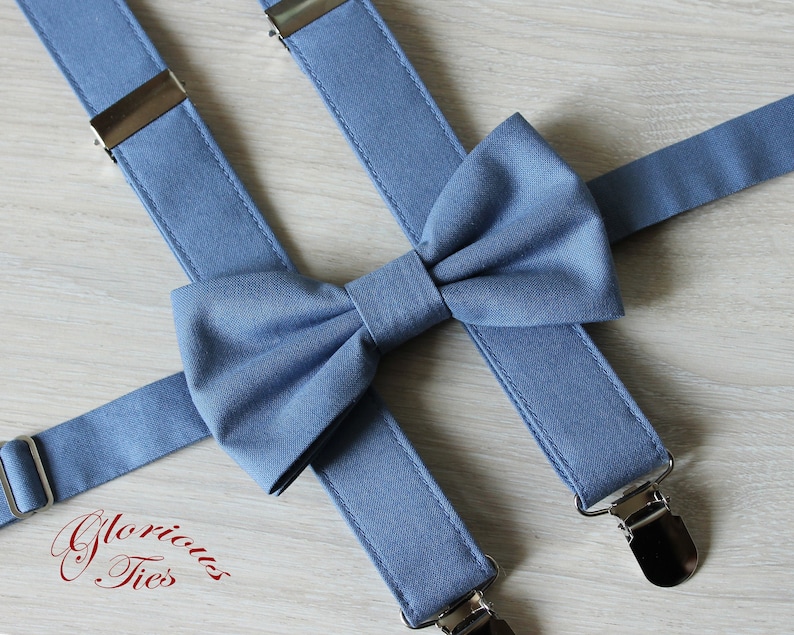 Toddler bow tie Dusty blue braces and bow tie for babytoddler Men/'s wedding suspenders Dusky blue bow tie /& suspenders for men and boys