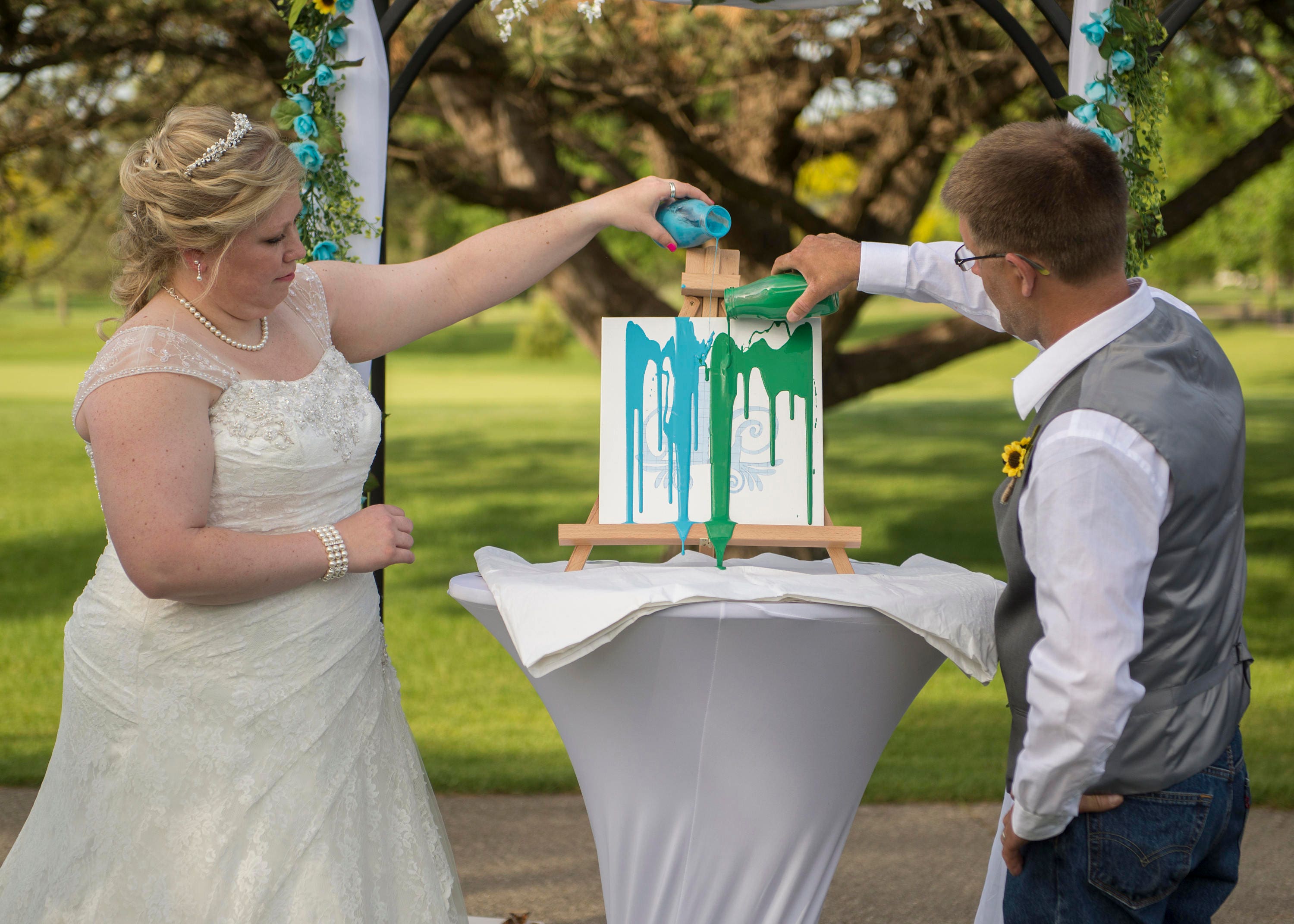 Unity Ceremony Painting With Easel Stand w/ Established Year Wedding