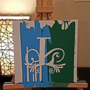 Unity Ceremony Painting with Easel Stand (w/ Established Year); Wedding Unity Ceremony Alternative Candle Sand Wedding Keepsake