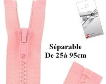 Fermeture éclair rose séparable pour blouson de la marque Eclair-Prestil Z54.