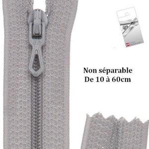 Non-separable light gray zipper from the brand Eclair-Prestil Z51 image 1