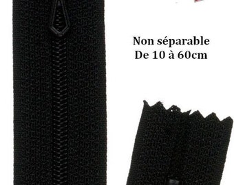 Non-separable black zipper from the Eclair Prestil Z51 brand