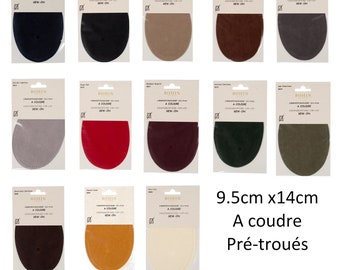 Imitation suede elbow and knee reinforcements to sew on 9.5 cm x 14 cm BOHIN Colors of your choice