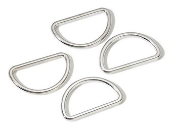 Half-round D-rings 30mm silver for Prym bags 555230