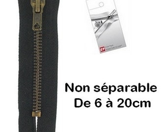 Non-separable black metal zipper for jeans from the brand Eclair-Prestil Z14