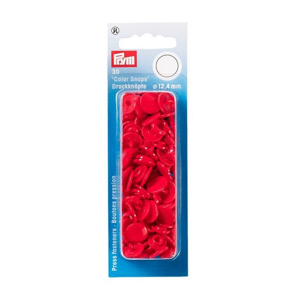 30 boutons pression Prym rond rouge Color snaps 393 138