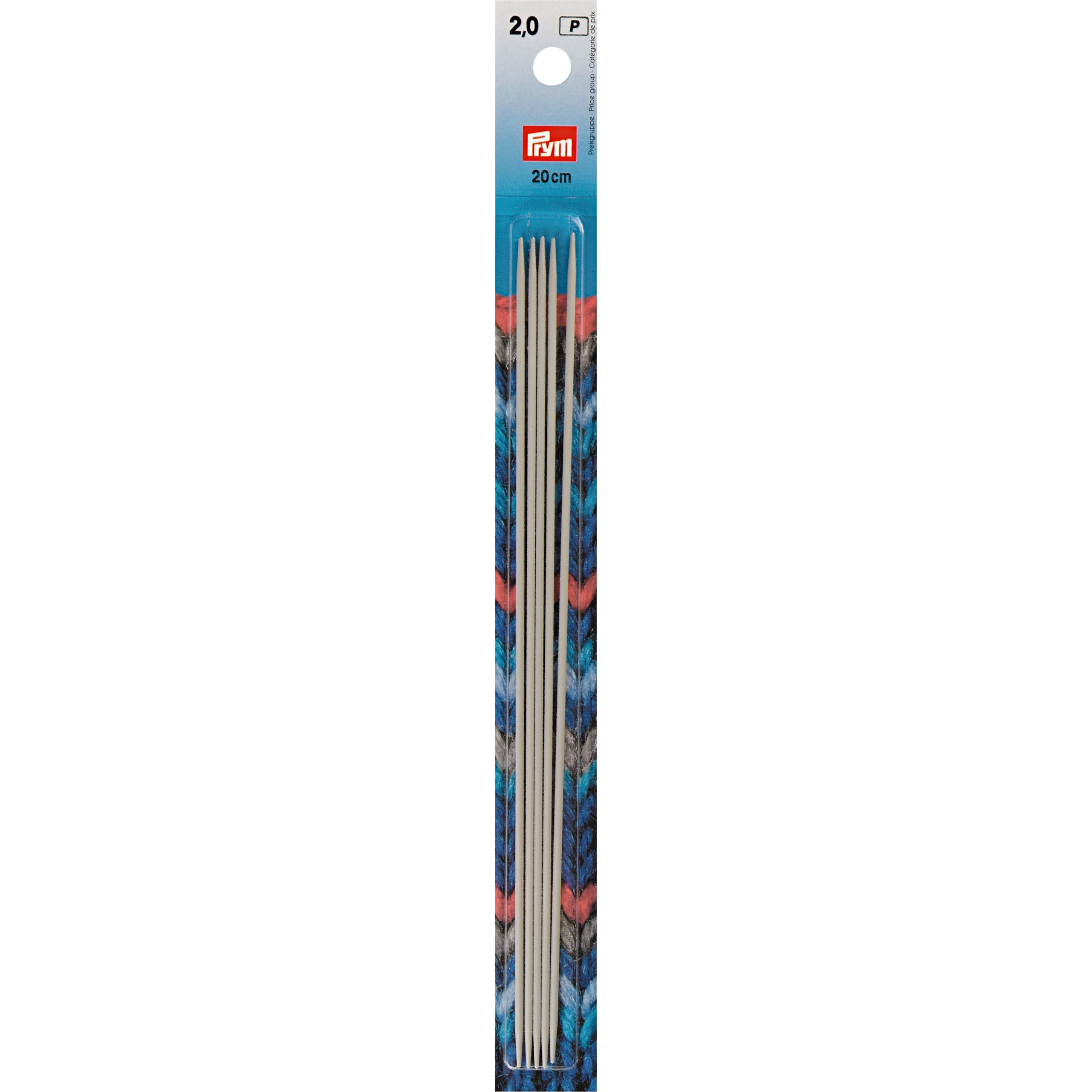 Prym 8 Ergonomic Double Point Knitting Needles, Carbon, 3.5mm