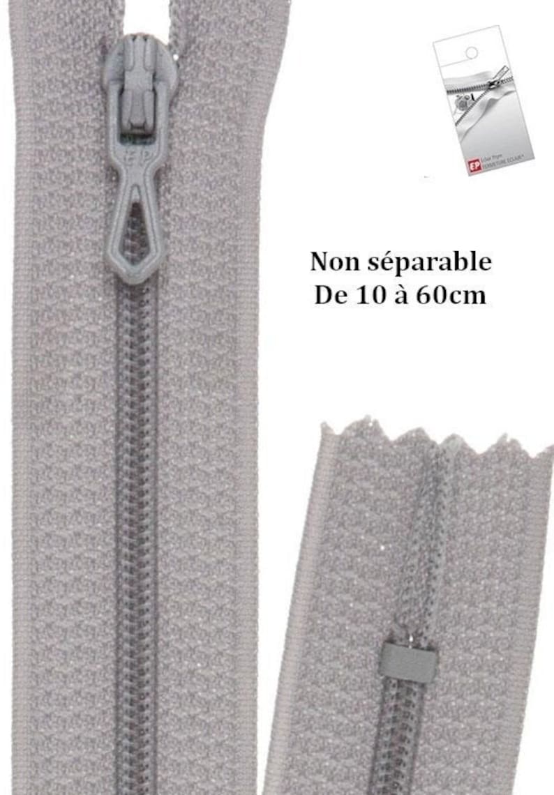 Non-separable light gray zipper from the brand Eclair-Prestil Z51 image 1