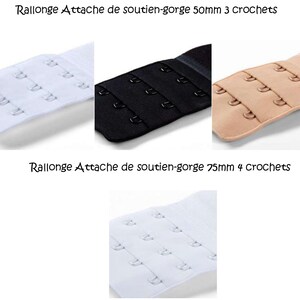 Rallonge attache de soutien-gorge 50 mm 3 x 3 crochets ou 75mm 3x4 crochets Prym 992150 992151 992152 992155 imagem 1