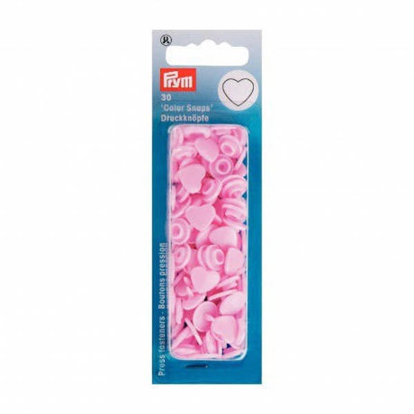 Boutons pression Prym coeur rose clair Color snaps 393 318